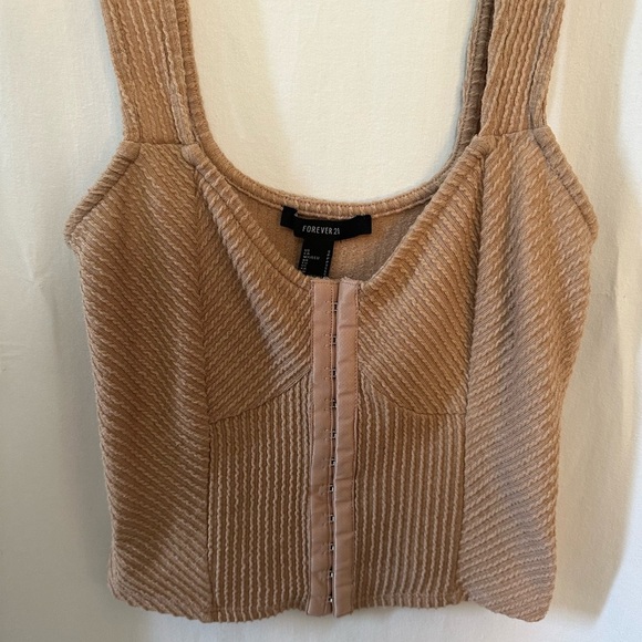 Forever 21 Tan Cropped Tank Size Small - Picture 2 of 7